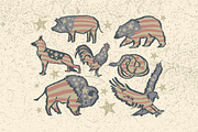 7 Hand Drawn Patriotic Animals, a Graphic by Phosphorus Design Co. (Thumbnail 2 of 5)