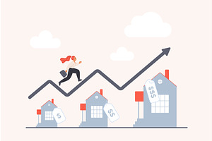 Real estate investment home property, a Finance Illustration by Lemberg Vector