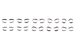Eyebrows and eyelashes styles, an Object Illustration by winwin.art