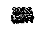 2026 New Year Line Art Bundle, an Illustration by hafijul (Thumbnail 4 of 11)