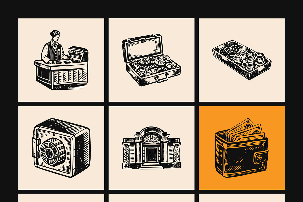 Vintage Casino Vector Illustration, a Person Illustration by Creative Stall (Photo 9 of 9)