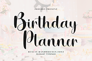 Birthday Planner - Script Font, a Script Font by Letterayu Studio (Thumbnail 1 of 6)