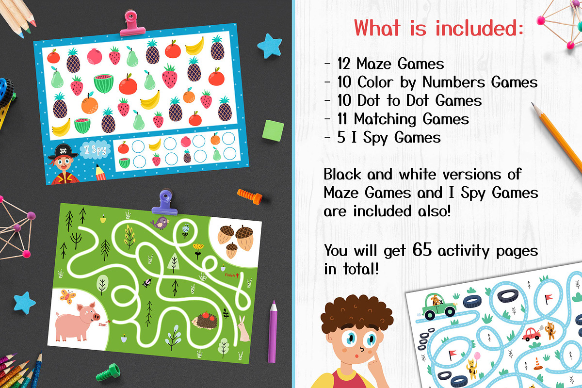 Activities for Kids: 65 in 1, an Animal Illustration by Gulnara Sabirova (Photo 2 of 14)