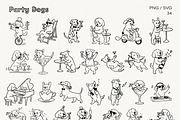 Party Dog PNG & SVG Illustration Set, an Animal Illustration by DreamoraArt (Thumbnail 4 of 8)