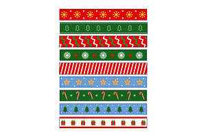 Decorative christmas washi tapes, an Object Illustration by pikepicture