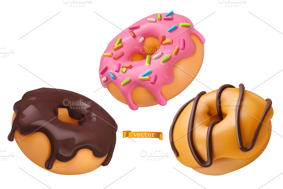 Cake, cupcakes, donuts, vector icons, an Icon by Allevinatis Studio (Photo 6 of 9)
