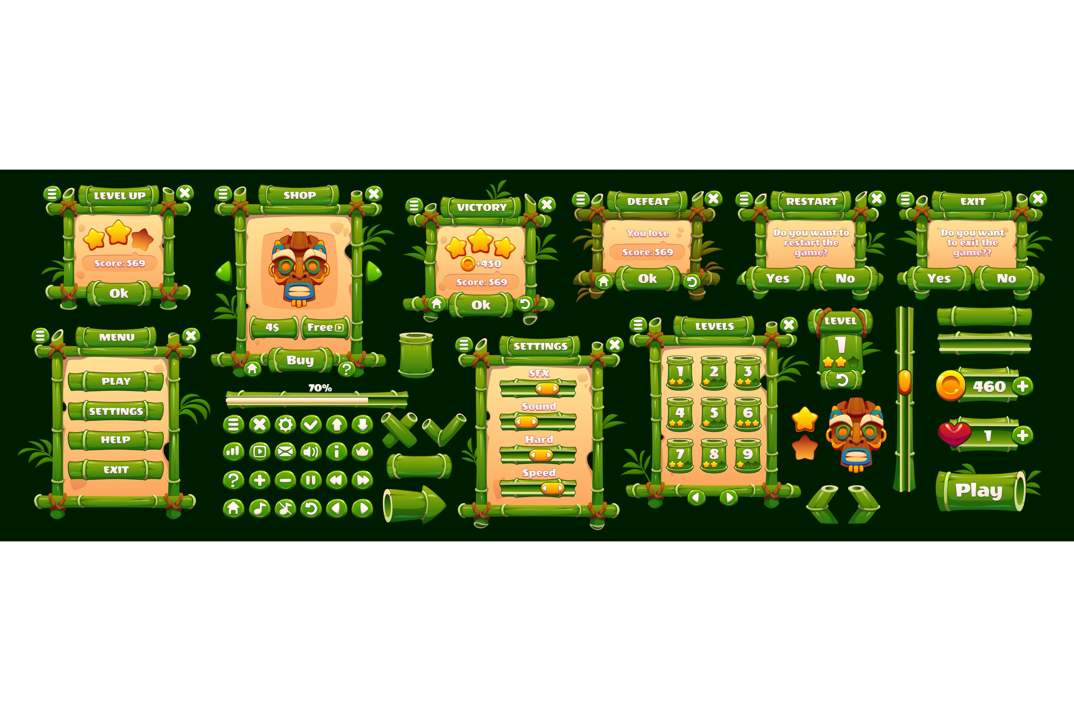 Bamboo jungle forest interface, a Technology Illustration by Vector ...