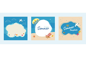 Summer Beach Template Set, a Social Media Template by TotallypicRF