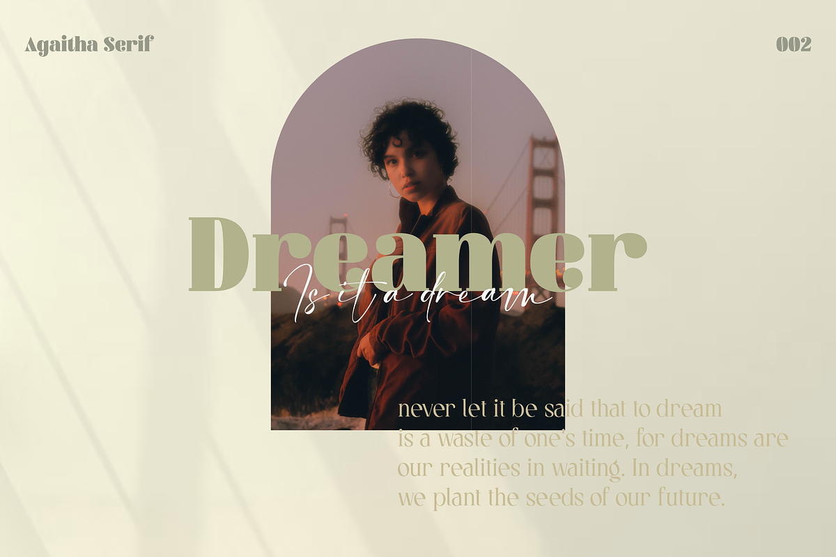 Agaitha | Modern and Elegant Serif, a Serif Font by Graphue (Photo 2 of 9)