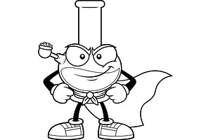 Outlined Marijuana Bong SuperHero, an Illustration by HitToon