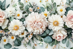 Soft pastel floral arrangement featu, a Photo by Tanuart