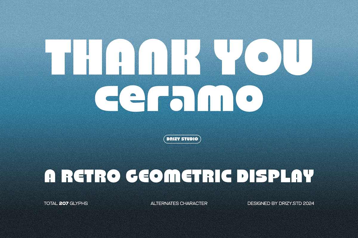 Ceramo – Retro Geometric Display, a Sans Serif Font by Drizy (Photo 10 of 10)