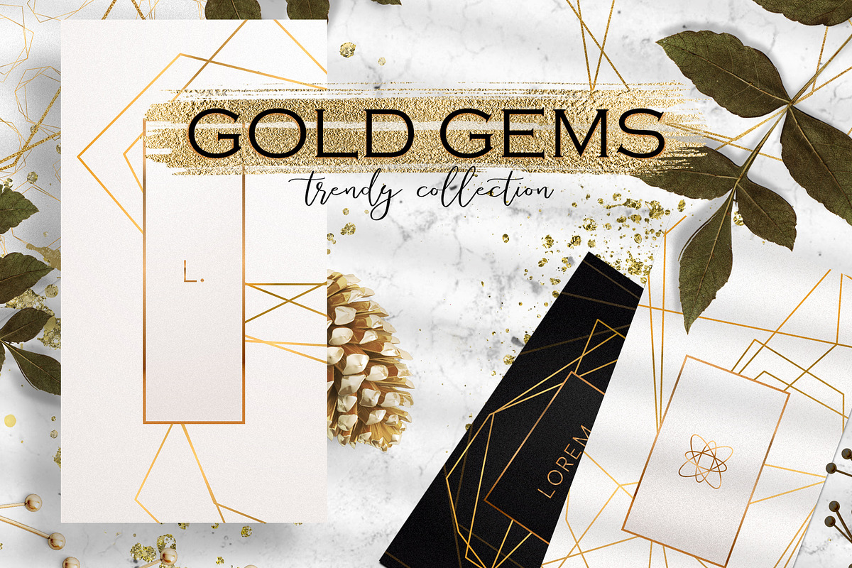 Gold Gems - trendy collection, a Decorative Illustration by Gluiki (Photo 7 of 15)