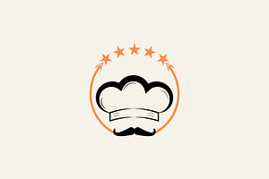 Five Star Chef Hat Restaurant Logo, a Branding & Logo Template by Salman Shop