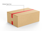 Cardboard Box with Tape Mockup, a Packaging Mockup by RamStudio2 (Thumbnail 4 of 16)