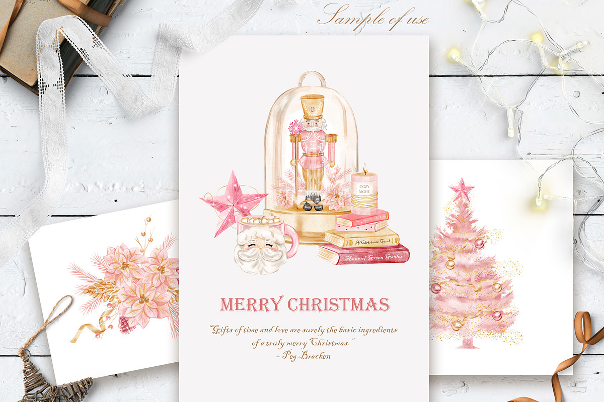 Rose Gold Christmas Cliparts, an Illustration by TheHappyGiftArt (Photo 6 of 7)