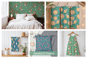 Cute Bunny & Floral Seamless Pattern, an Illustration by Johanna V. Creative (Thumbnail 2 of 7)