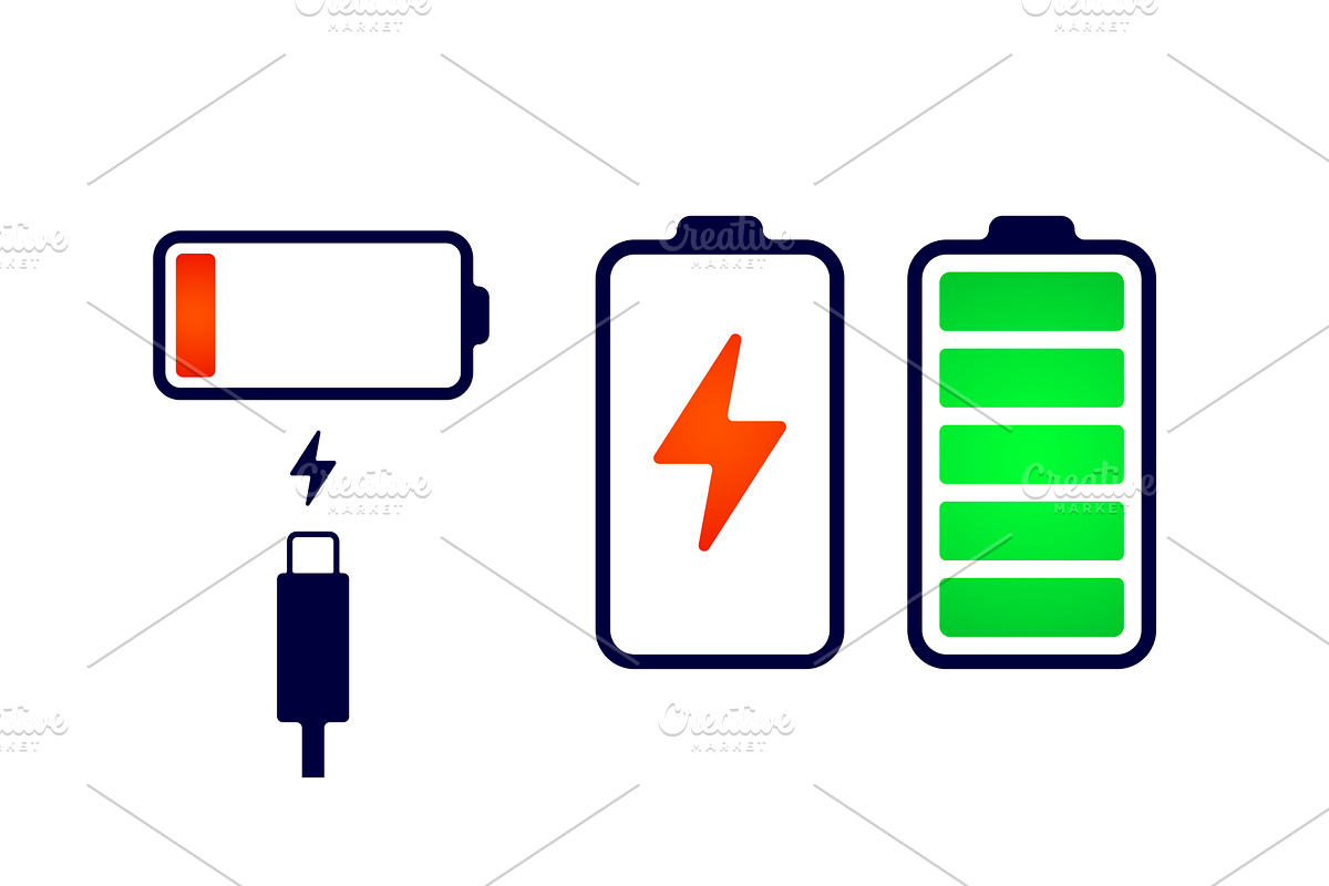 Charging battery. Power charger icon, a Technology Illustration by Foxys Graphic