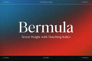 Bermula Serif, a Serif Font by Typehill