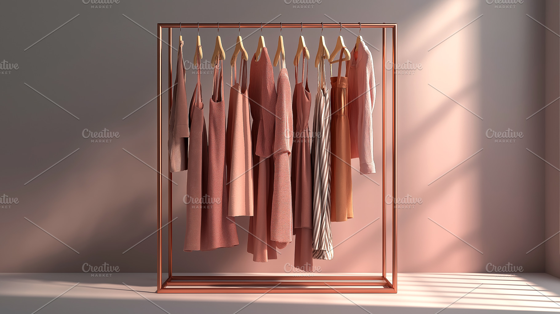 Wardrobe on Clothing Rack, a Beauty & Fashion Photo by Ocean Digital Art