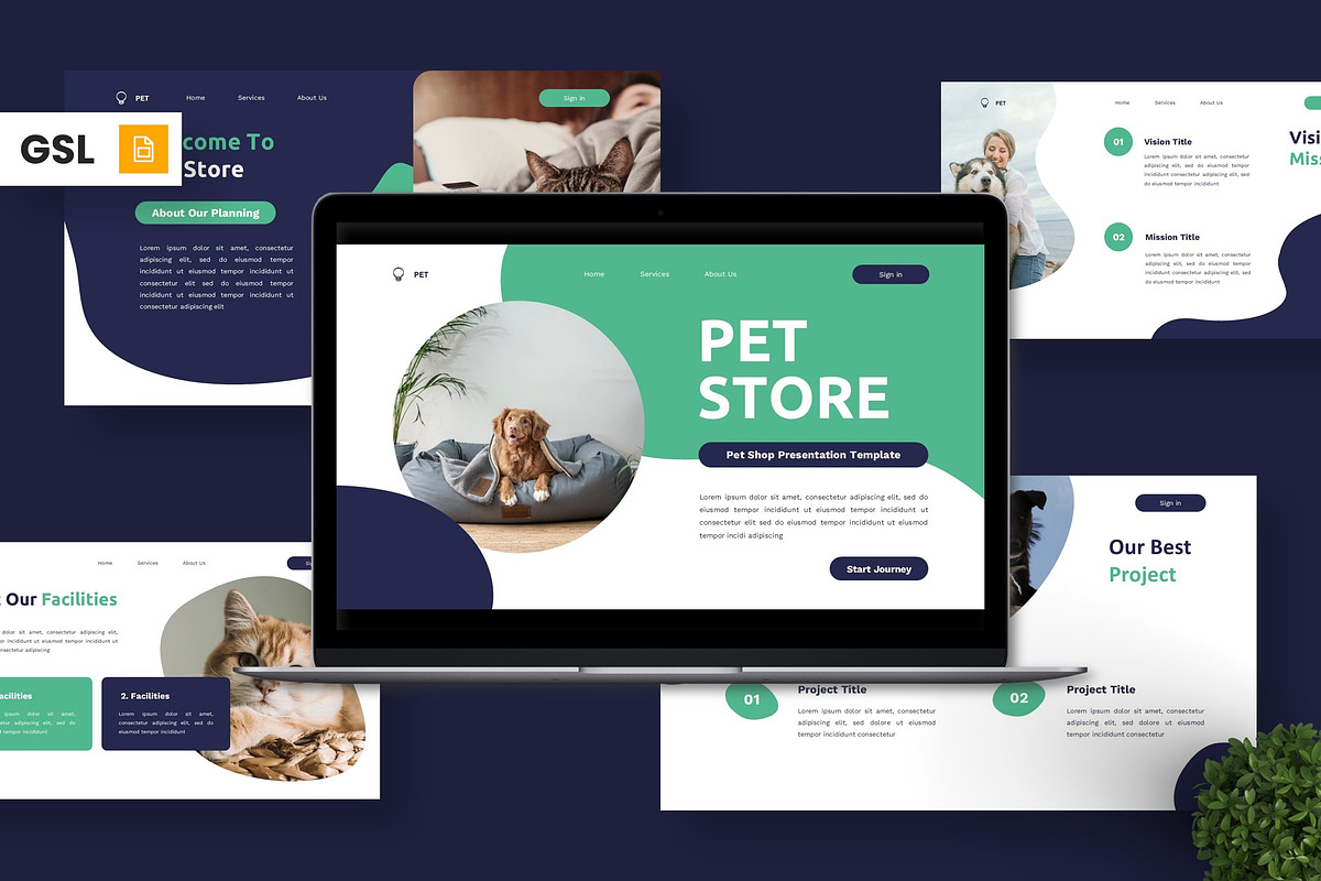 Pet Store - Pet Shop Google Slide, a Presentation Template by Deepslide Studio (Photo 1 of 4)