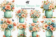 Watercolor Spring Mason Jar Clipart, an Illustration by Craft Nest (Thumbnail 1 of 12)