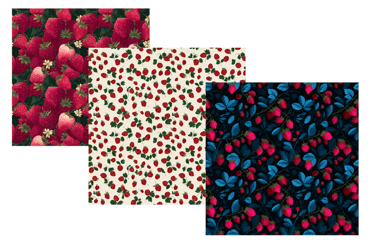 Strawberry Pattern Digital paper, an Illustration by Designworld (Photo 4 of 4)