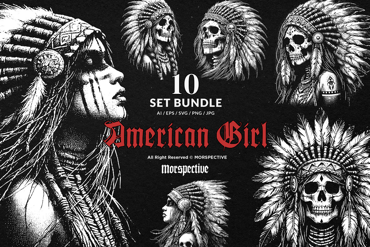 10 Bundle Dark Art American Indian, an Illustration by Morspective (Photo 1 of 7)