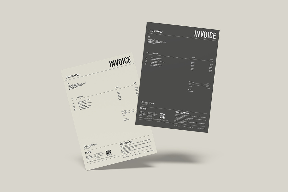 Invoice Template, an Invitation Template by Creatiya Type (Photo 2 of 4)