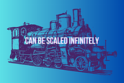 Railroad, Train, Locos Vector Art, a Decorative Illustration by TheBlackPixelCo (Thumbnail 2 of 4)