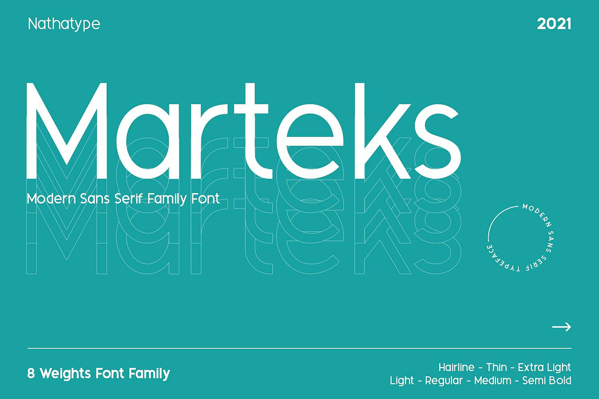 Marteks, a Sans Serif Font by Nathatype (Photo 1 of 10)