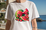 Summer Watermelon Coquette Bow Subli, an Illustration by SVGArt (Thumbnail 3 of 8)