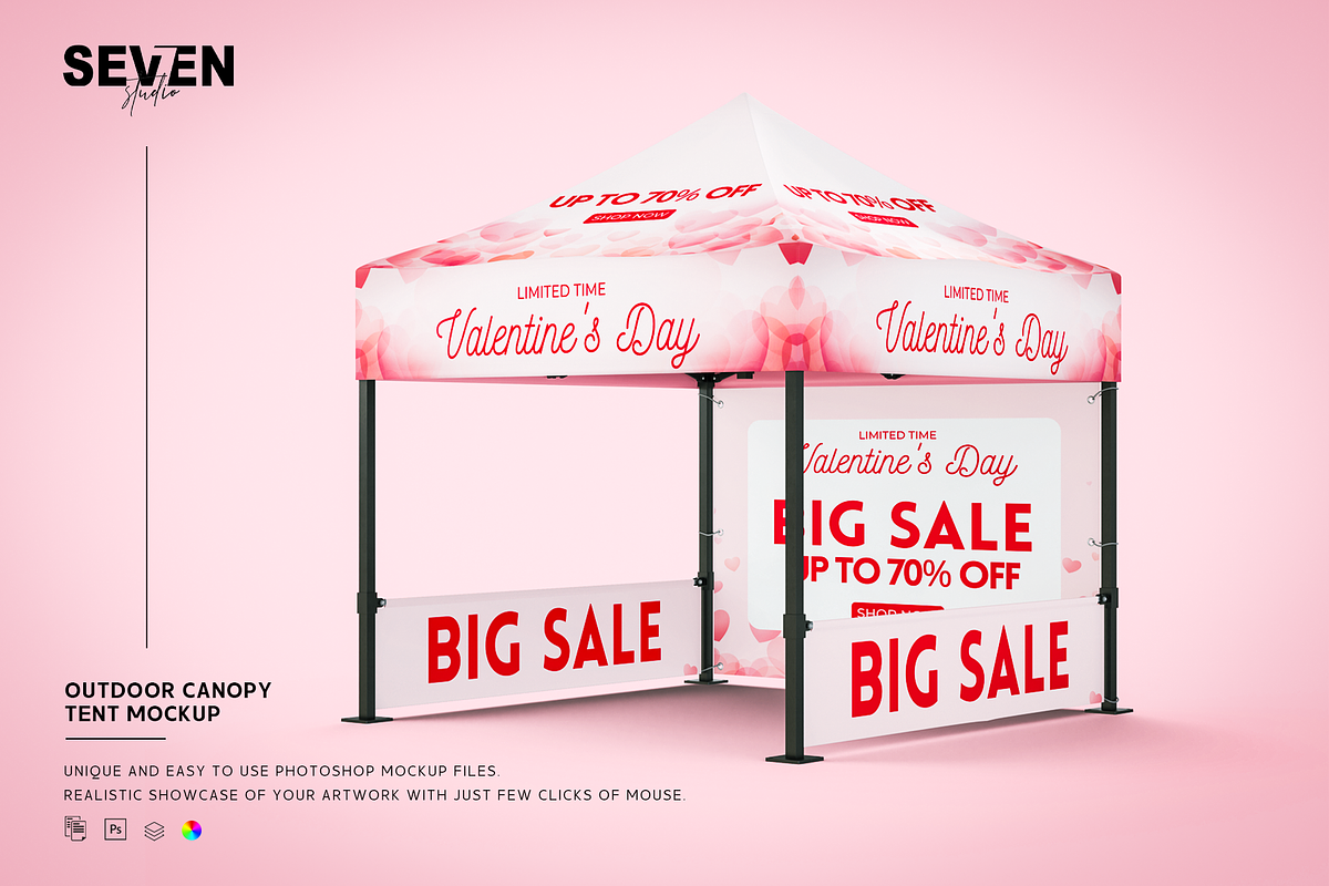 Outdoor Canopy Tent Mockup Set, an Advertising Mockup by Se٧enStudio (Photo 1 of 8)