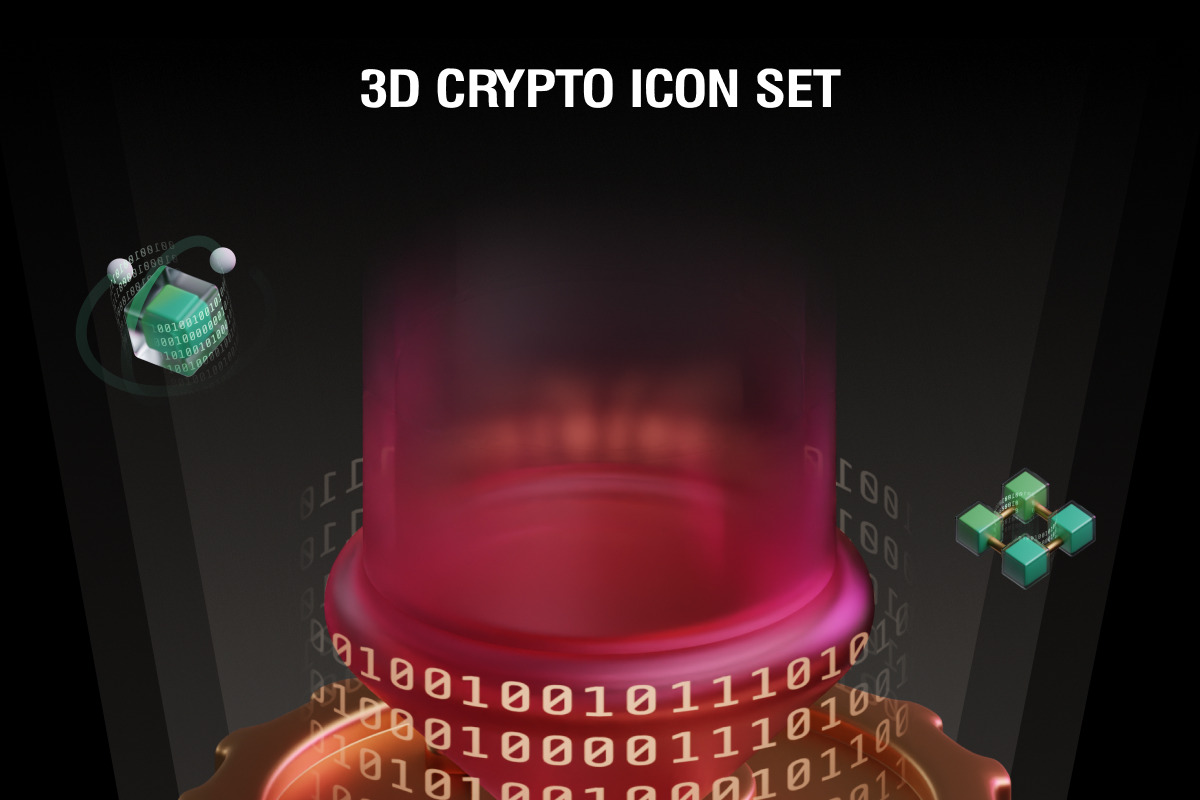 3D Crypto Icon Set, an Object Graphic by Illustrava (Photo 7 of 7)