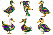 Watercolor Mardi Gras Duck Clipart, an Illustration by Black Bird Studio (Thumbnail 4 of 6)