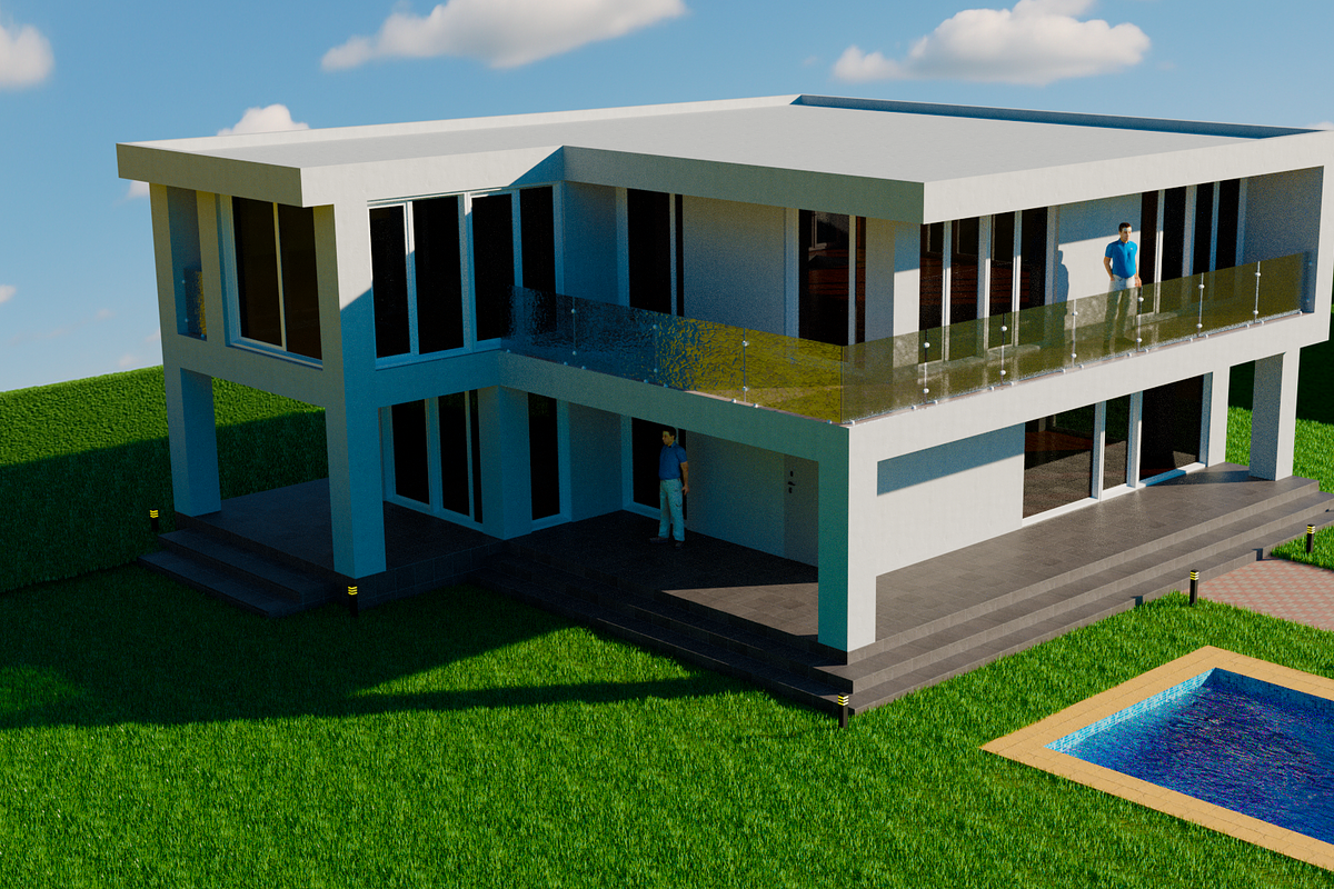 Modern Two-Storey Villa with Pool 3D, an Architecture 3D Model by Casa Mandarina (Photo 1 of 10)