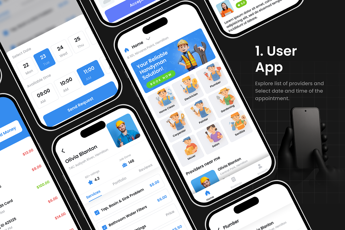 Service Booking App | ServeBook, an UI Kit Template by Opus LabWorks (Photo 9 of 11)