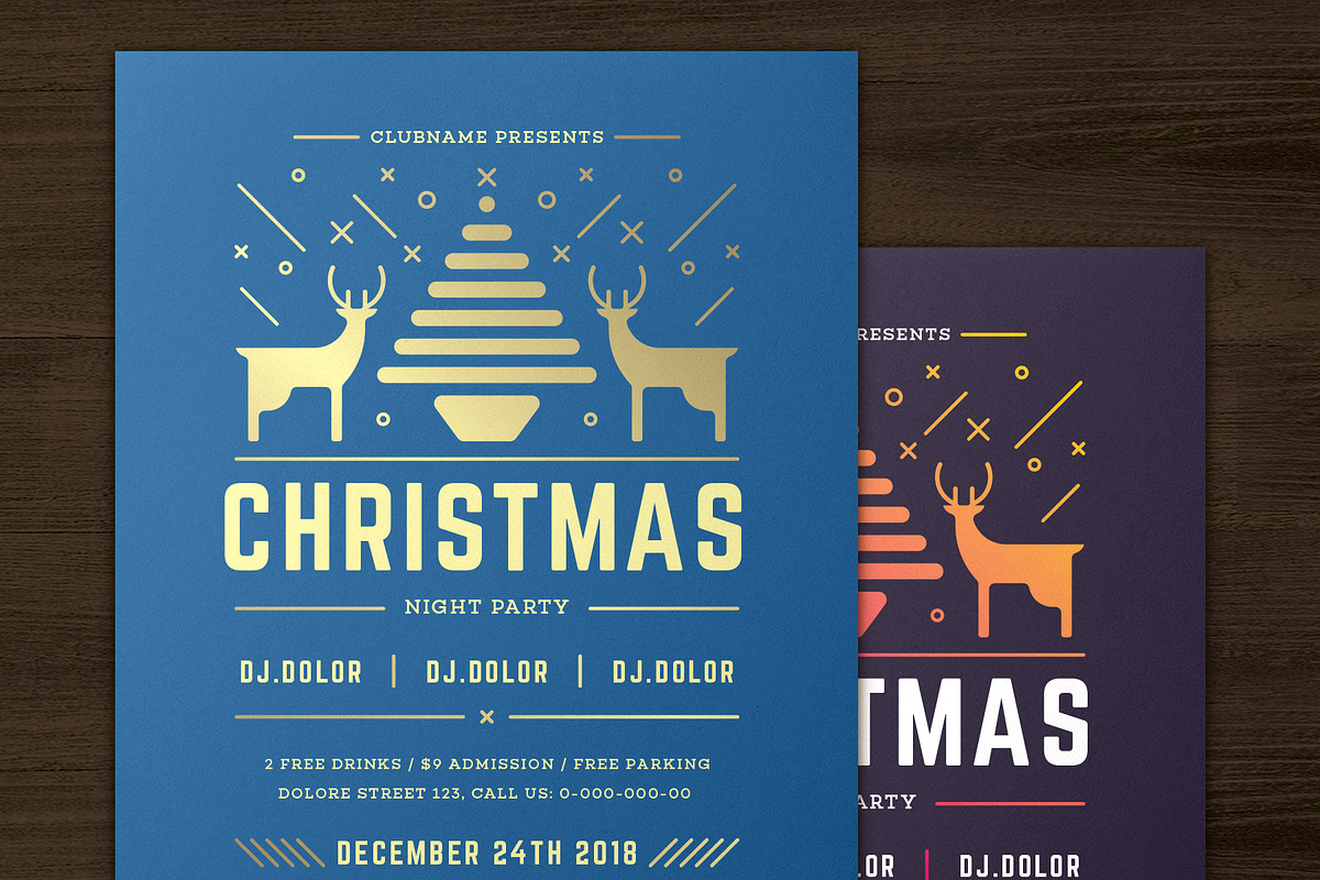 Christmas party invitation flyer, a Flyer Template by Vasya Kobelev (Photo 5 of 5)