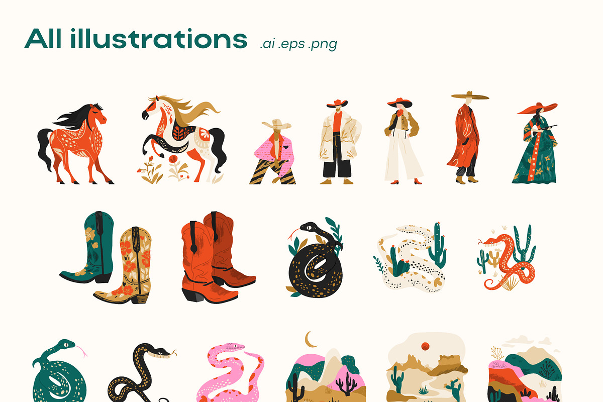 Wild West / illustrations & patterns, an Illustration by by Margo (Photo 3 of 15)