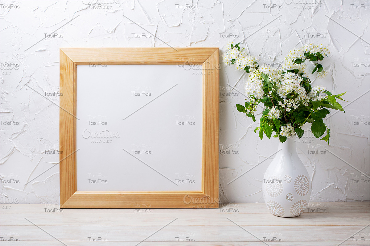 Square frame mockup with viburnum, a Mockup by TasiPas (Photo 3 of 4)