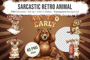Sarcastic Retro Animal, a Decorative Illustration by Artnoy