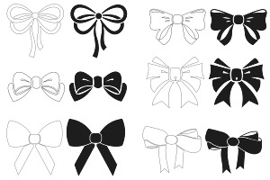 Ribbon Bows Set 3 Procreate Brush