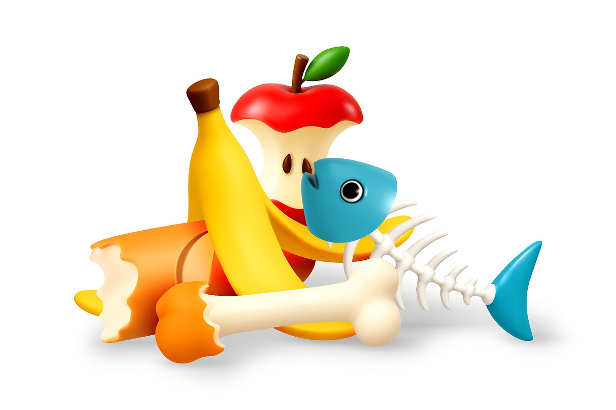 3D Food waste and leftovers, organic, a Food Illustration by Abscent (Photo 2 of 3)