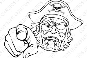 Pirate Captain Cartoon Character, a Person Illustration by Christos Georghiou