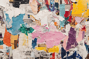 Colorful layers of torn paper, a Photo by Pavel_design