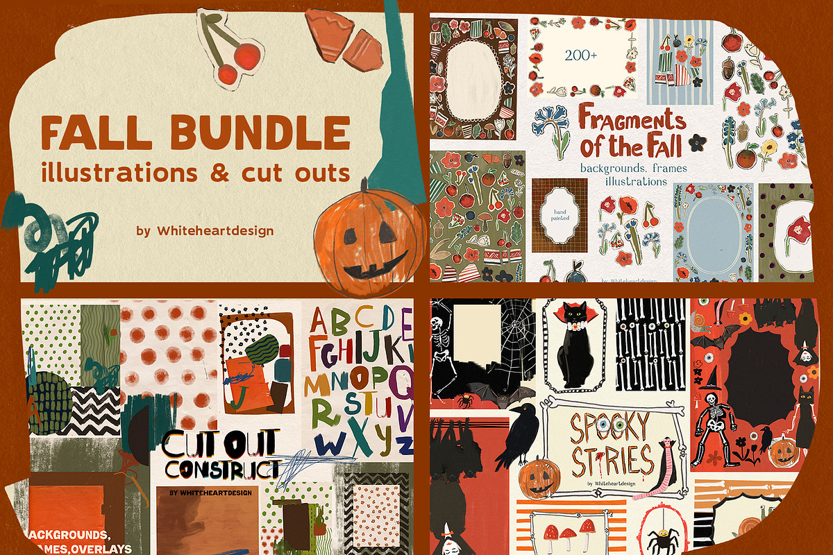 Fall Illustrations & Cut Outs Bundle, a Decorative Illustration by whiteheartdesign (Photo 1 of 60)
