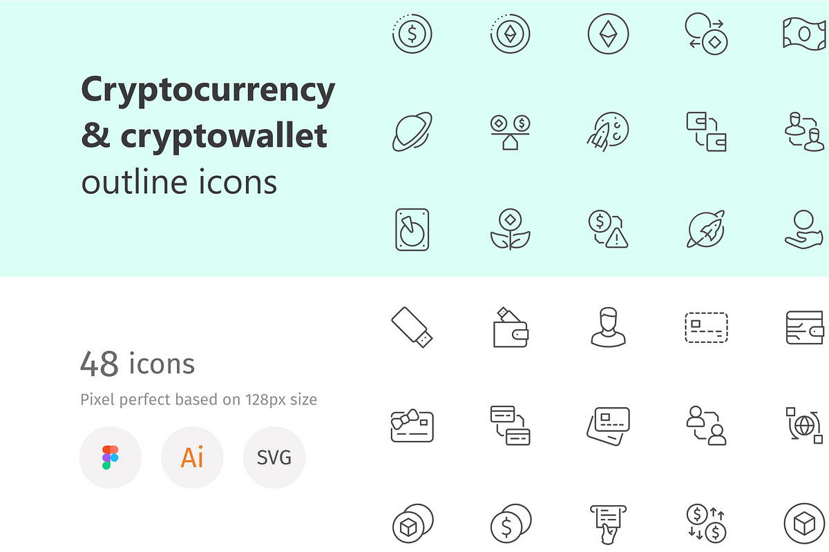 Cryptowallet outline iconset, an Outline Icon by LAFS (Photo 1 of 3)