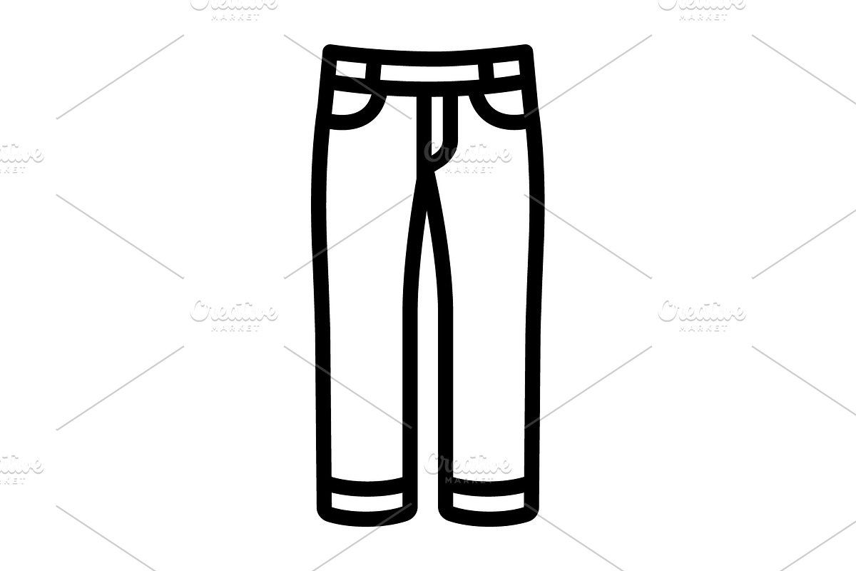 Jean garment black icon, an Outline Icon by Creative priyanka