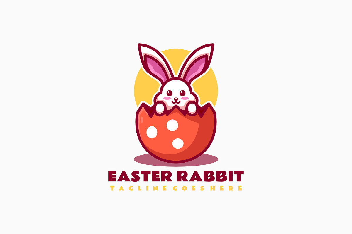 Easter Rabbit Mascot Cartoon Logo, a Branding & Logo Template by Artnivora.Std