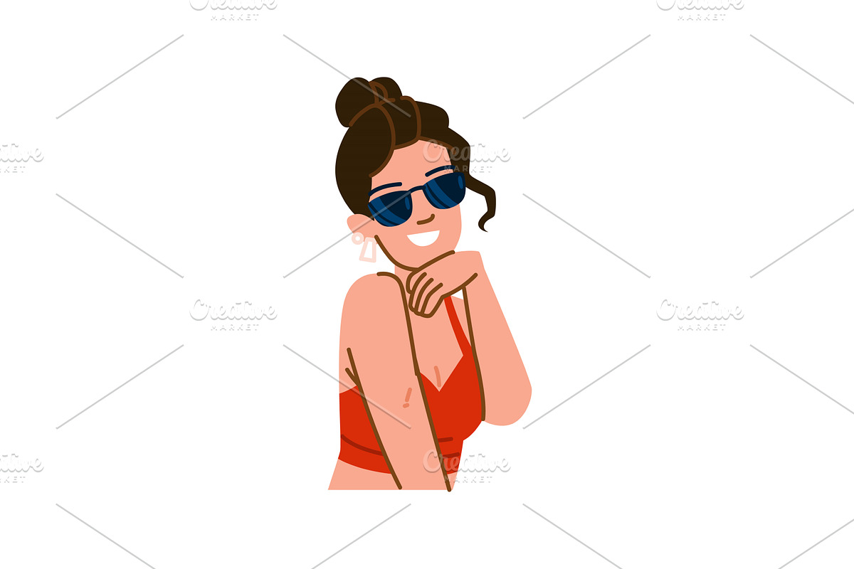 Smiling woman wearing sunglasses and, an Object Illustration by pikepicture